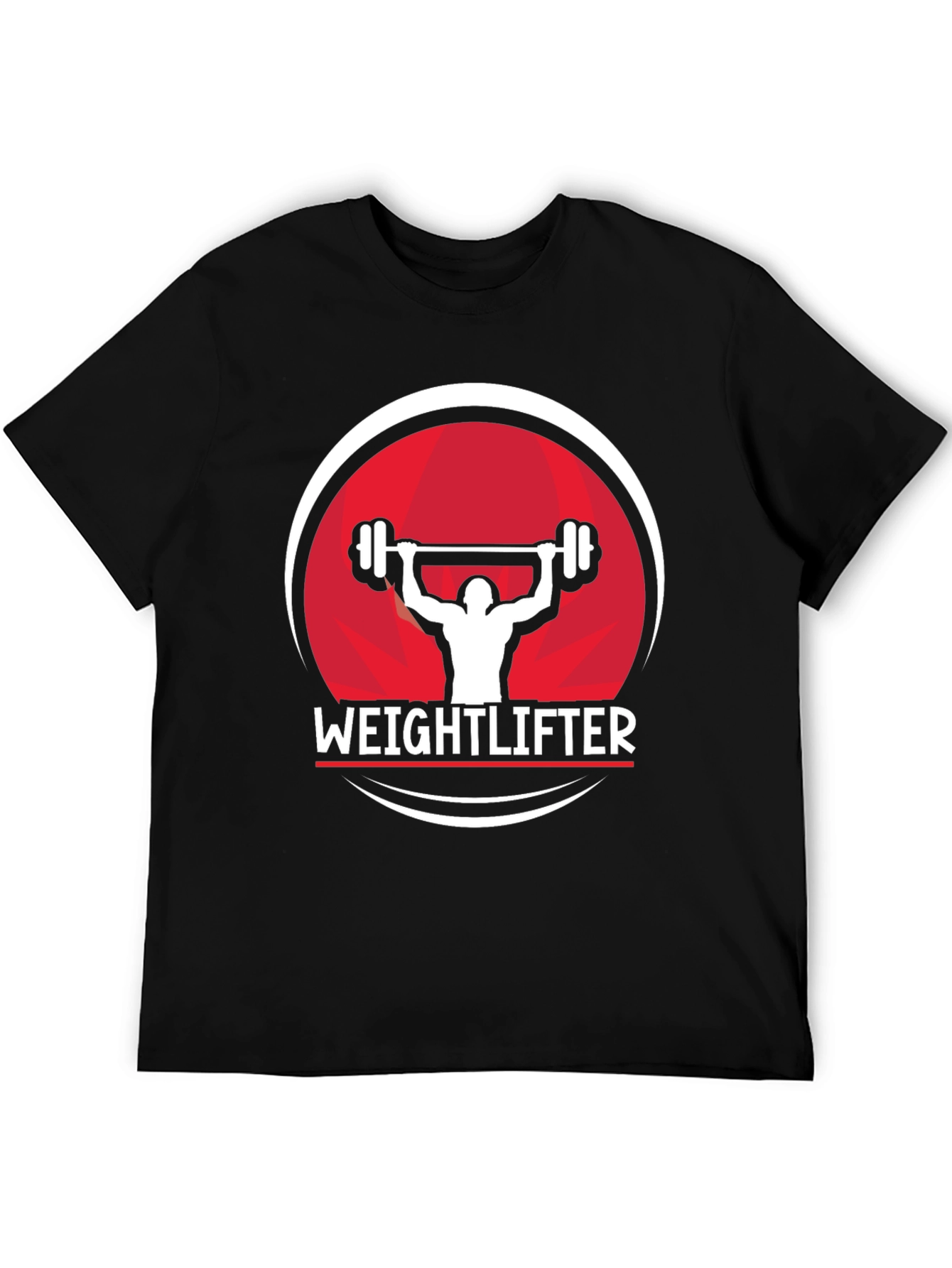 Weightlifter Graphic Tee - Black Cotton Fitness Shirt