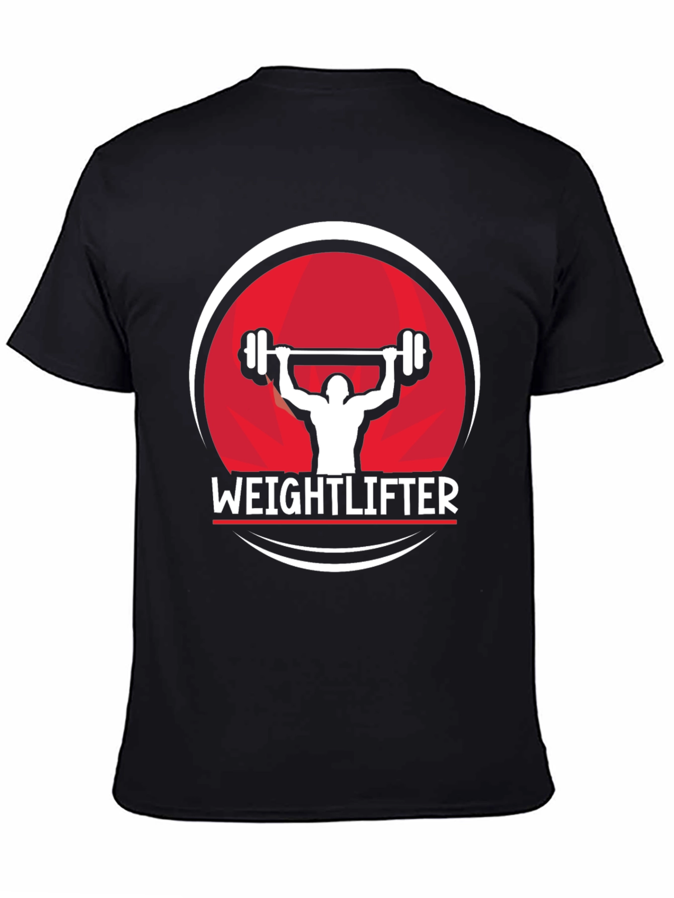 Weightlifter Graphic Tee - Black Cotton Fitness Shirt