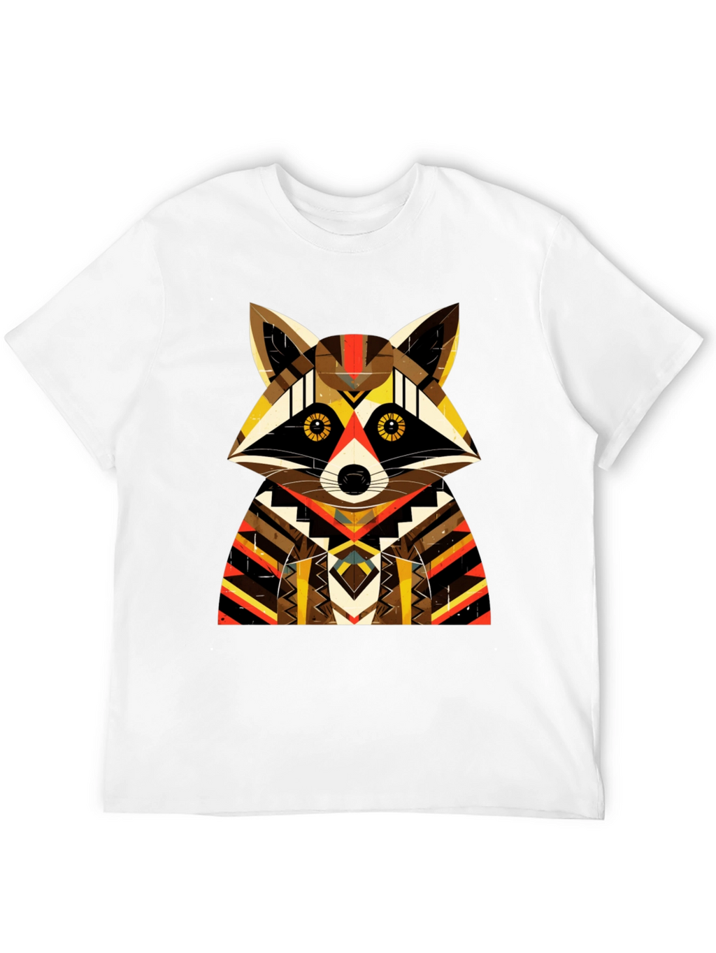 Geometric Raccoon Graphic Tee - Unique Design