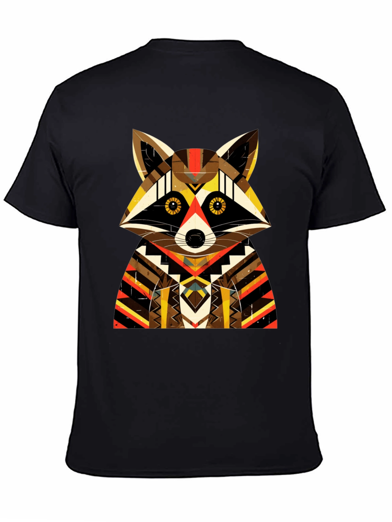 Geometric Raccoon Graphic Tee - Unique Design