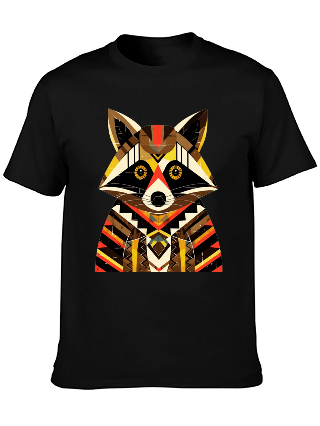 Geometric Raccoon Graphic Tee - Unique Design