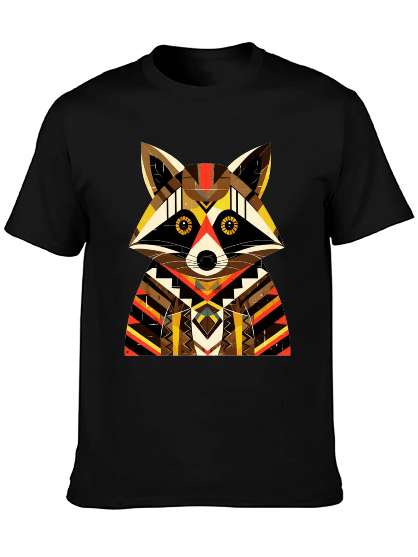 Geometric Raccoon Graphic Tee - Unique Design