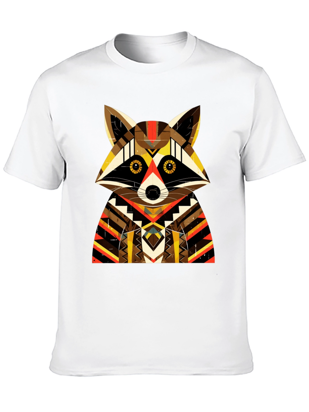 Geometric Raccoon Graphic Tee - Unique Design