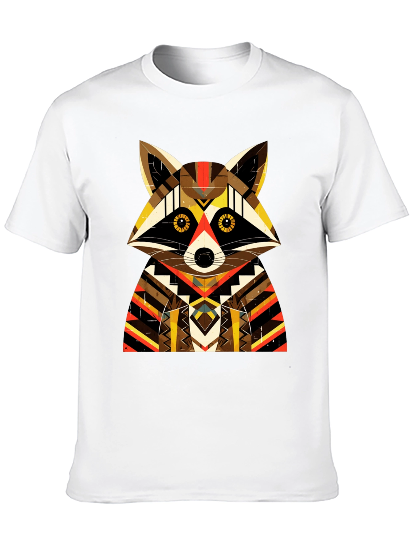 Geometric Raccoon Graphic Tee - Unique Design