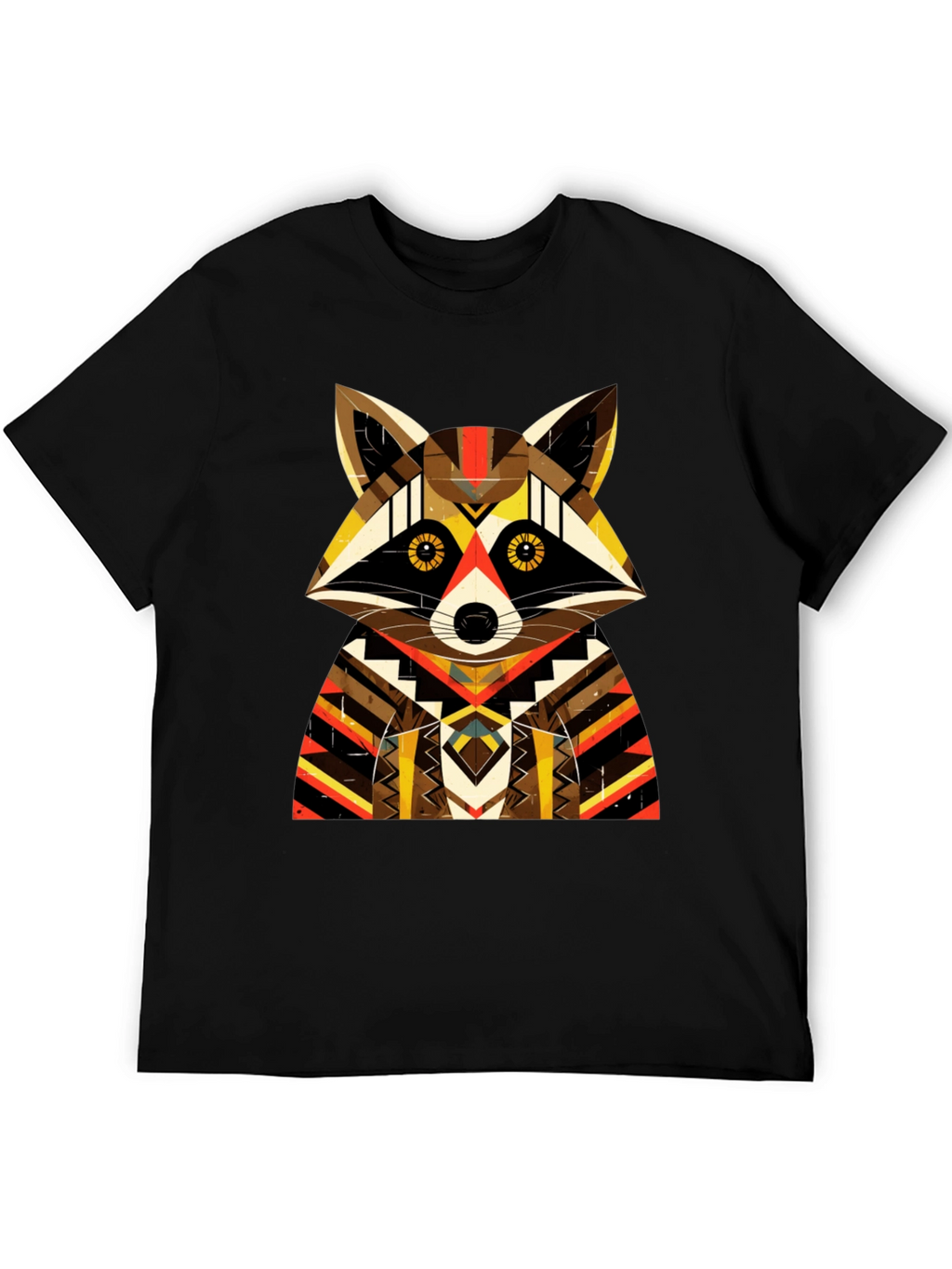 Geometric Raccoon Graphic Tee - Unique Design