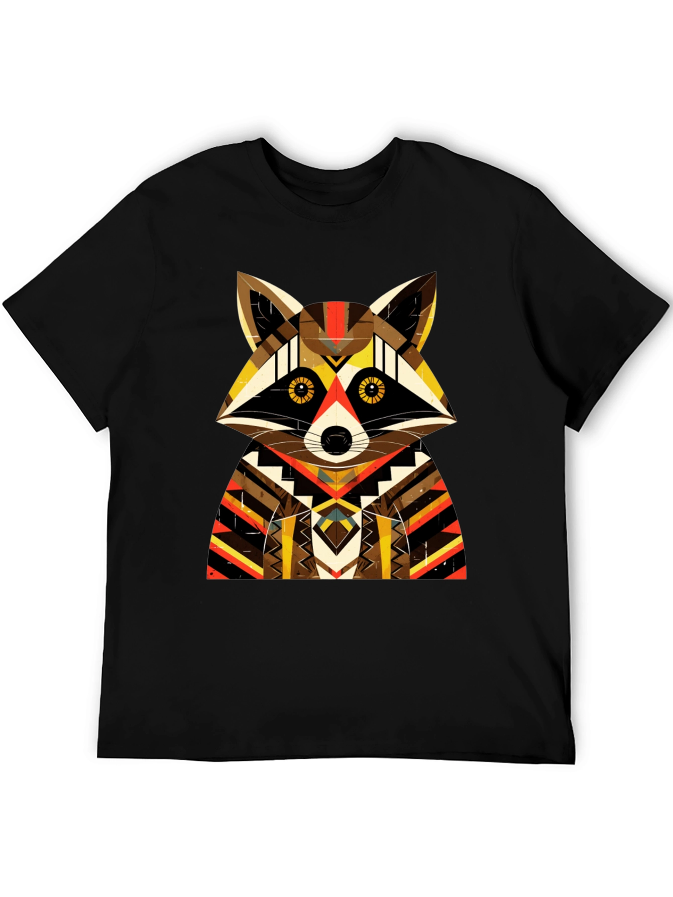 Geometric Raccoon Graphic Tee - Unique Design