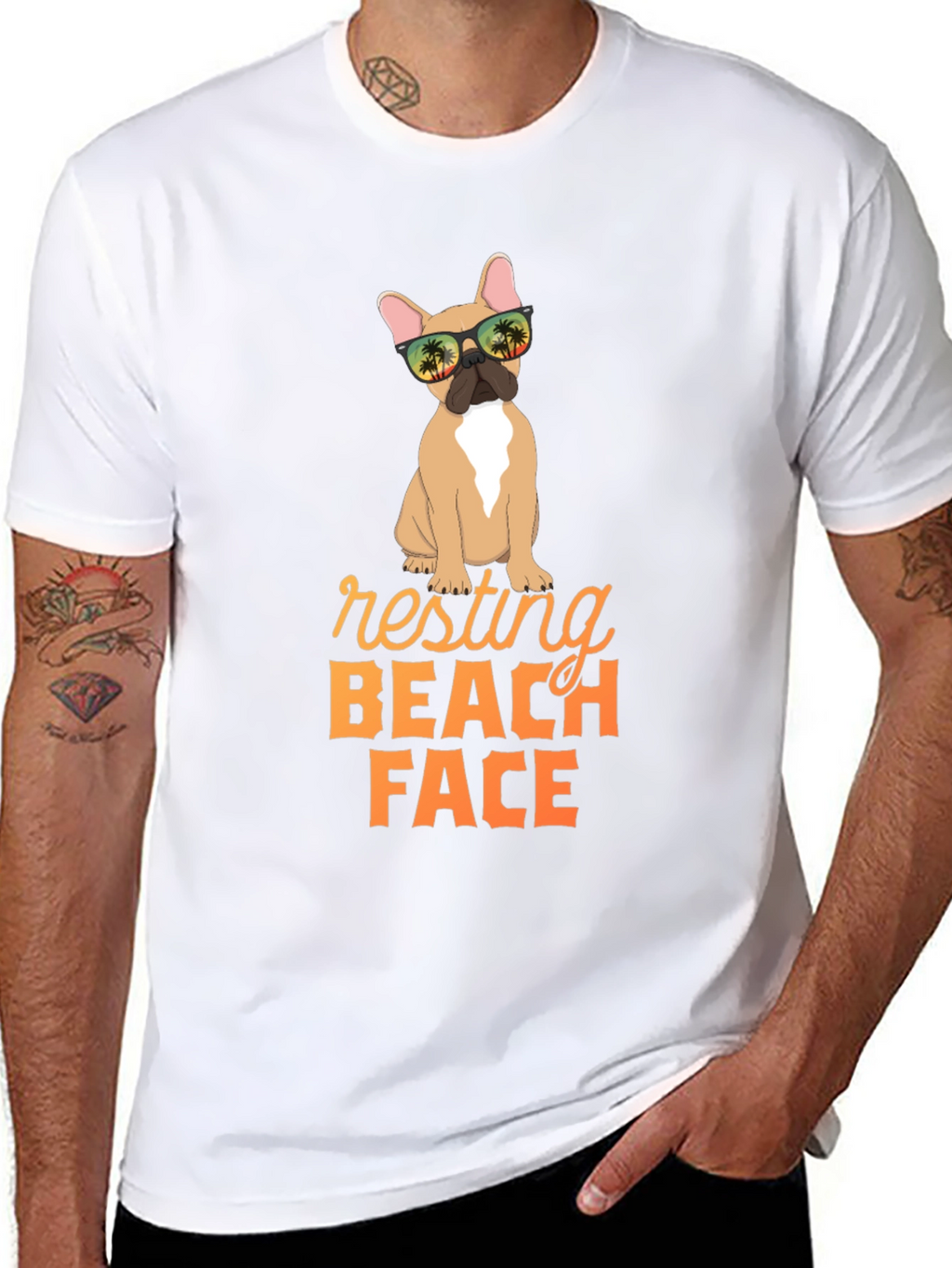 Resting Beach Face Dog Graphic Tee