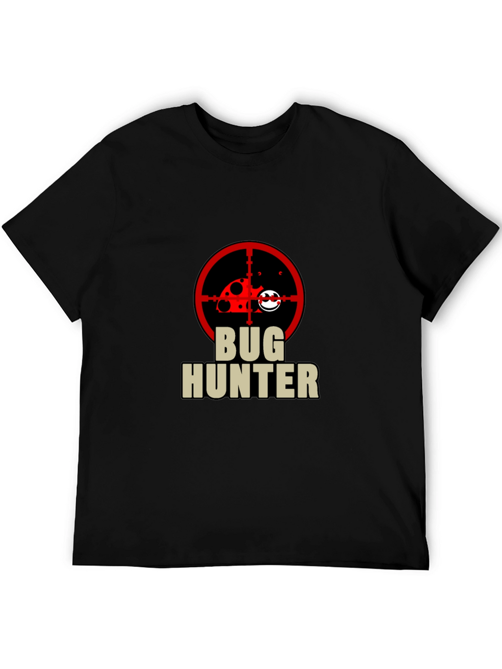 Bug Hunter Graphic Tee - Black Cotton T-Shirt