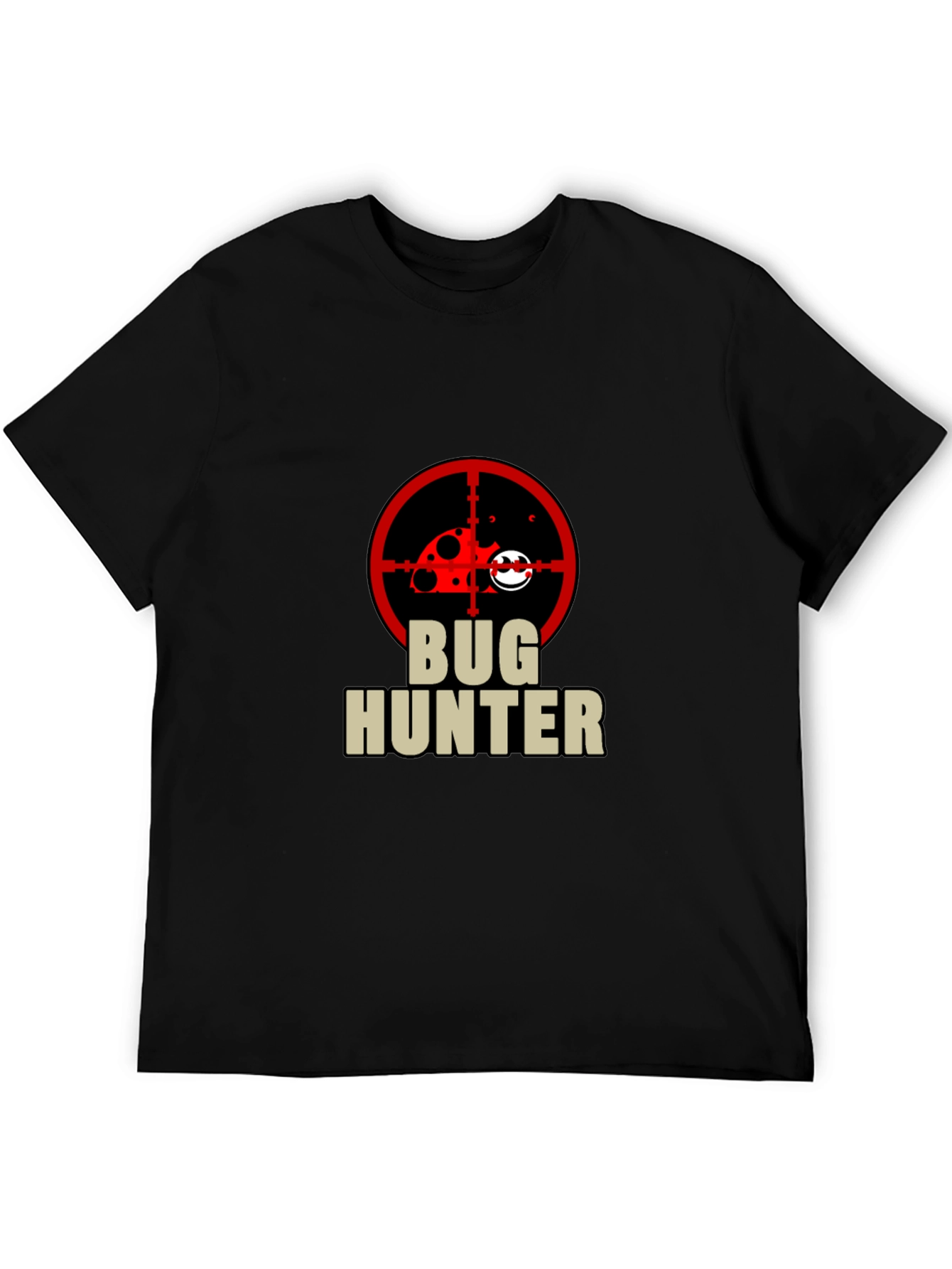 Bug Hunter Graphic Tee - Black Cotton T-Shirt