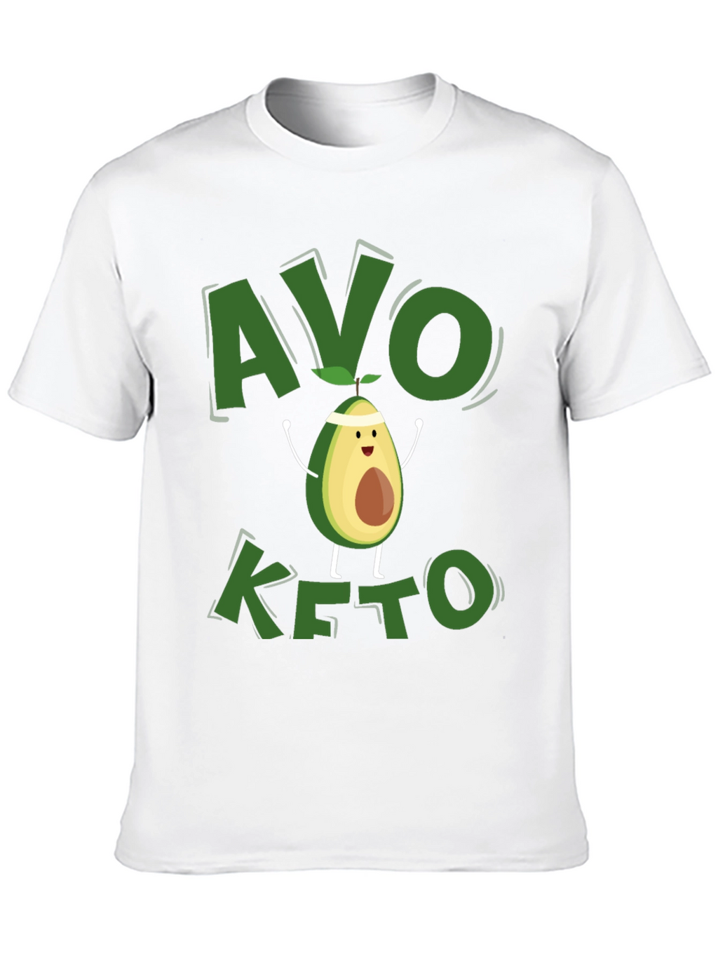 Avo Keto Black T-Shirt - Avocado Cartoon Design