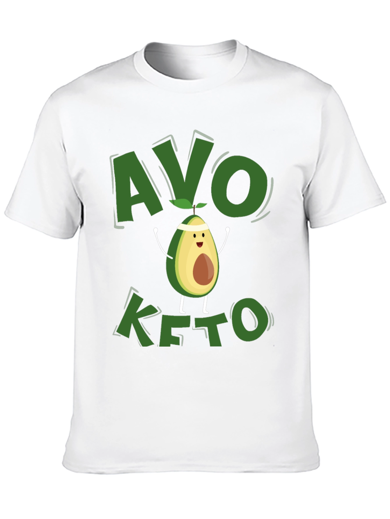 Avo Keto Black T-Shirt - Avocado Cartoon Design
