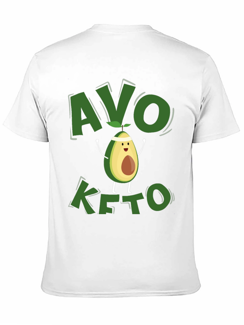 Avo Keto Black T-Shirt - Avocado Cartoon Design