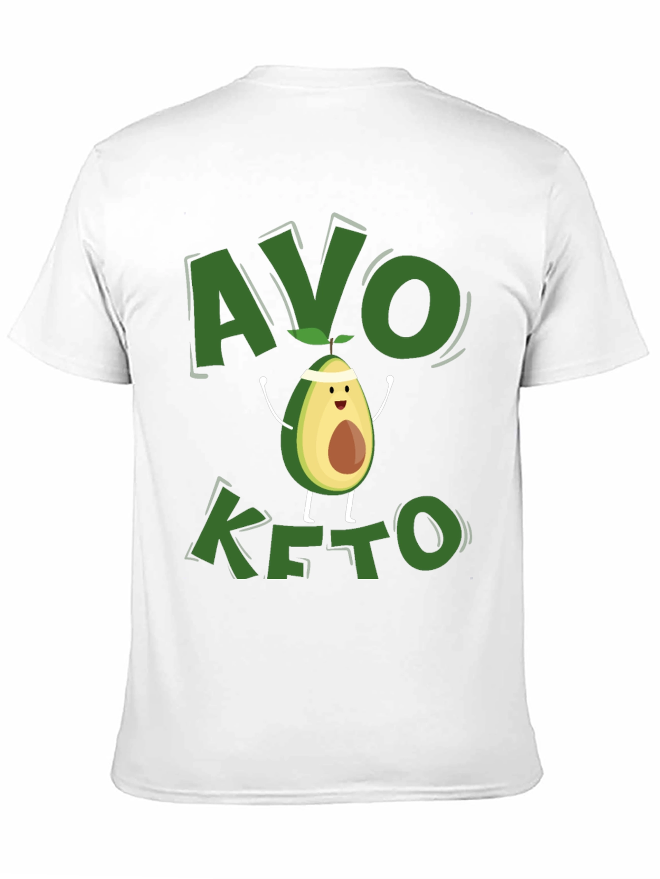Avo Keto Black T-Shirt - Avocado Cartoon Design