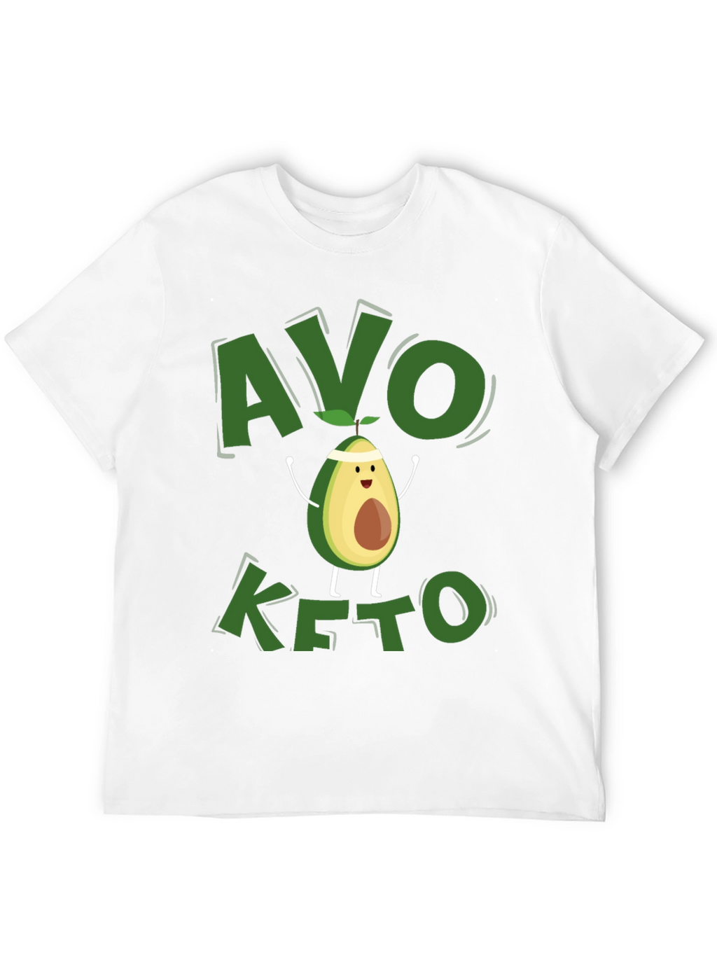 Avo Keto Black T-Shirt - Avocado Cartoon Design