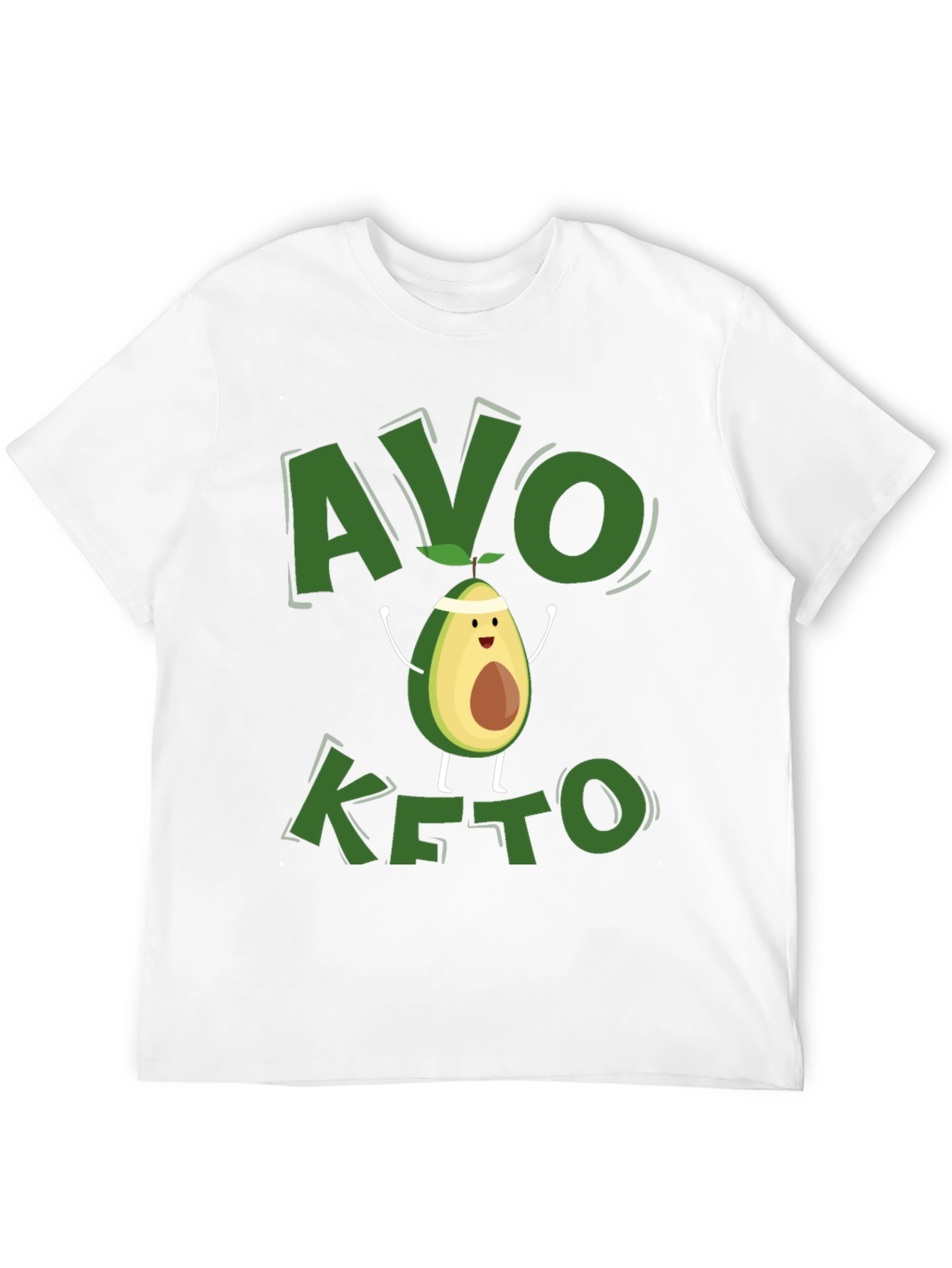 Avo Keto Black T-Shirt - Avocado Cartoon Design