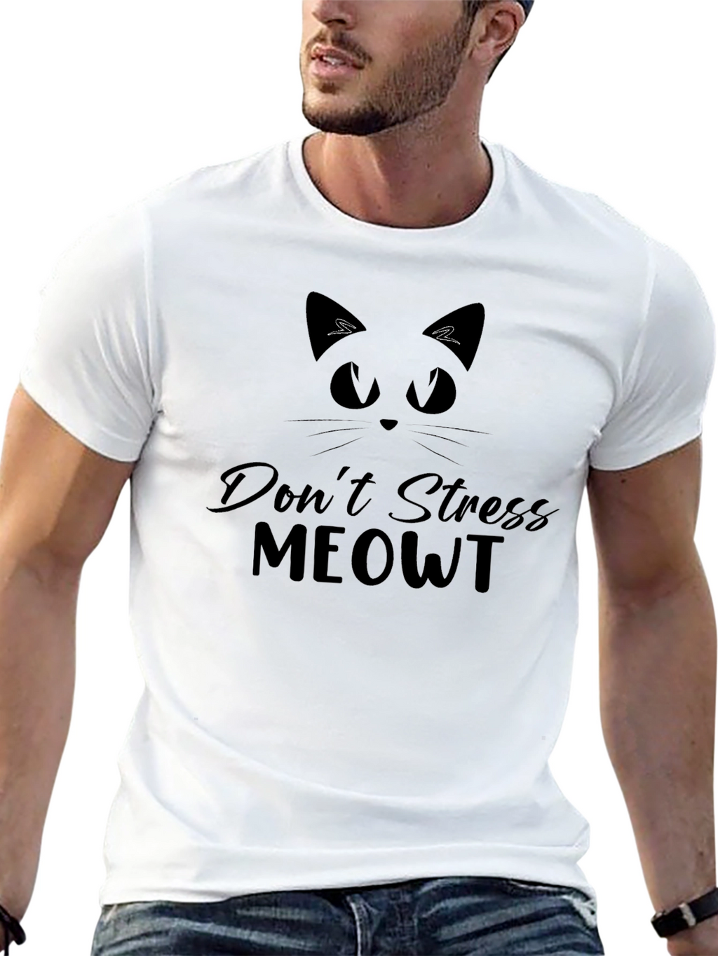 Dont Stress Meowt Black Graphic Tee
