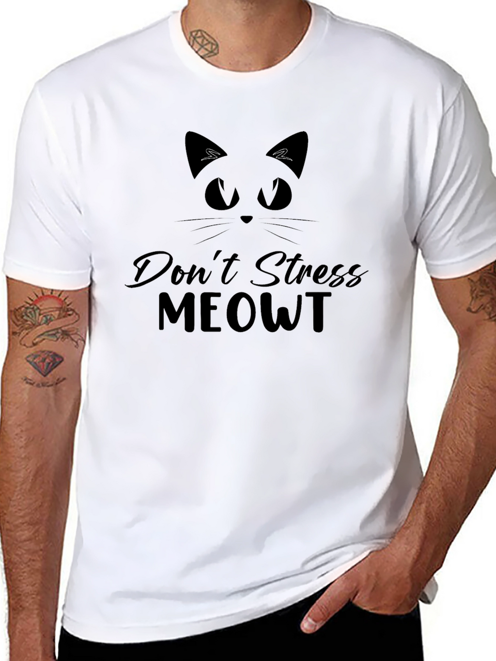 Dont Stress Meowt Black Graphic Tee