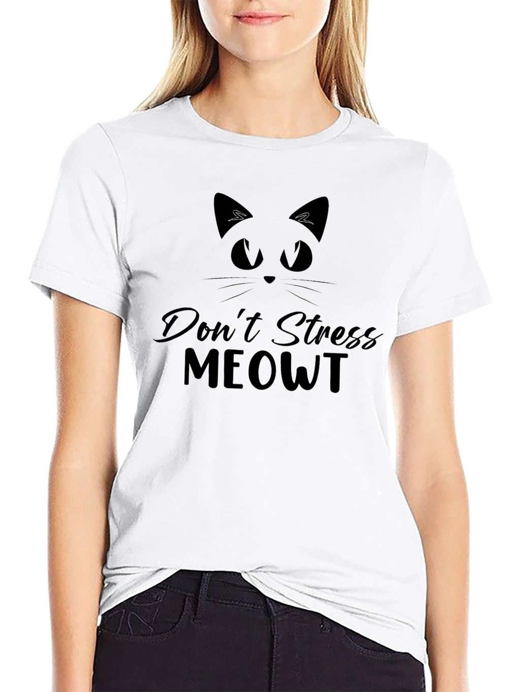 Dont Stress Meowt Black Graphic Tee