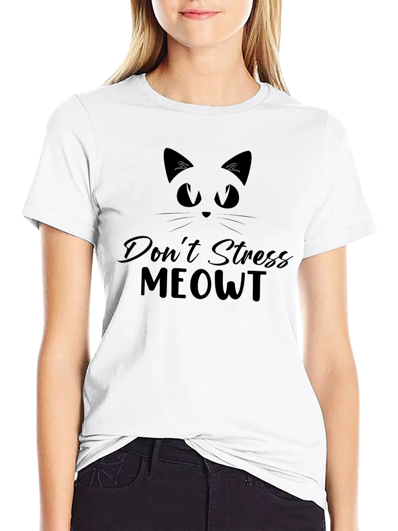 Dont Stress Meowt Black Graphic Tee