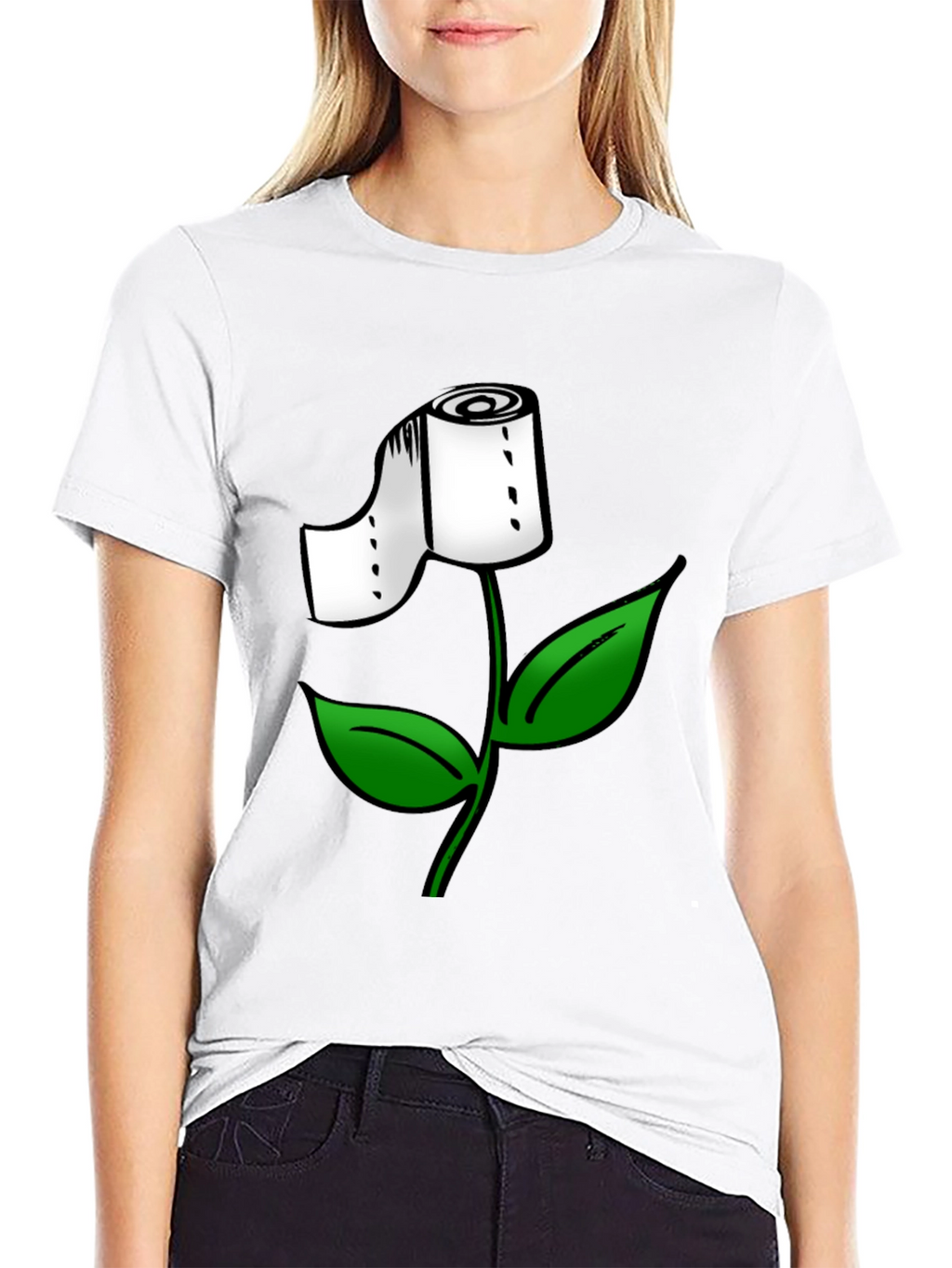 Toilet Paper Flower Graphic T-Shirt