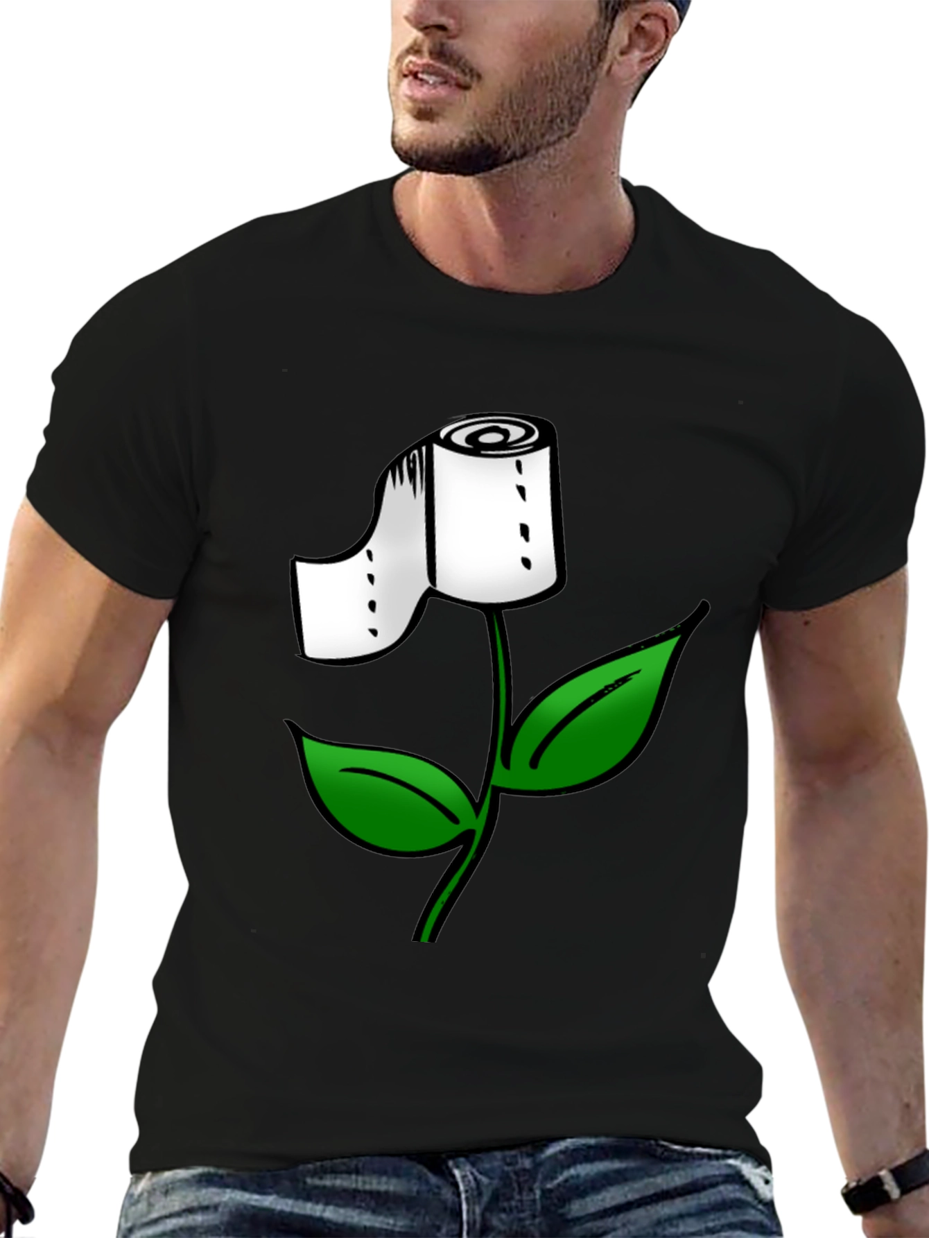 Toilet Paper Flower Graphic T-Shirt