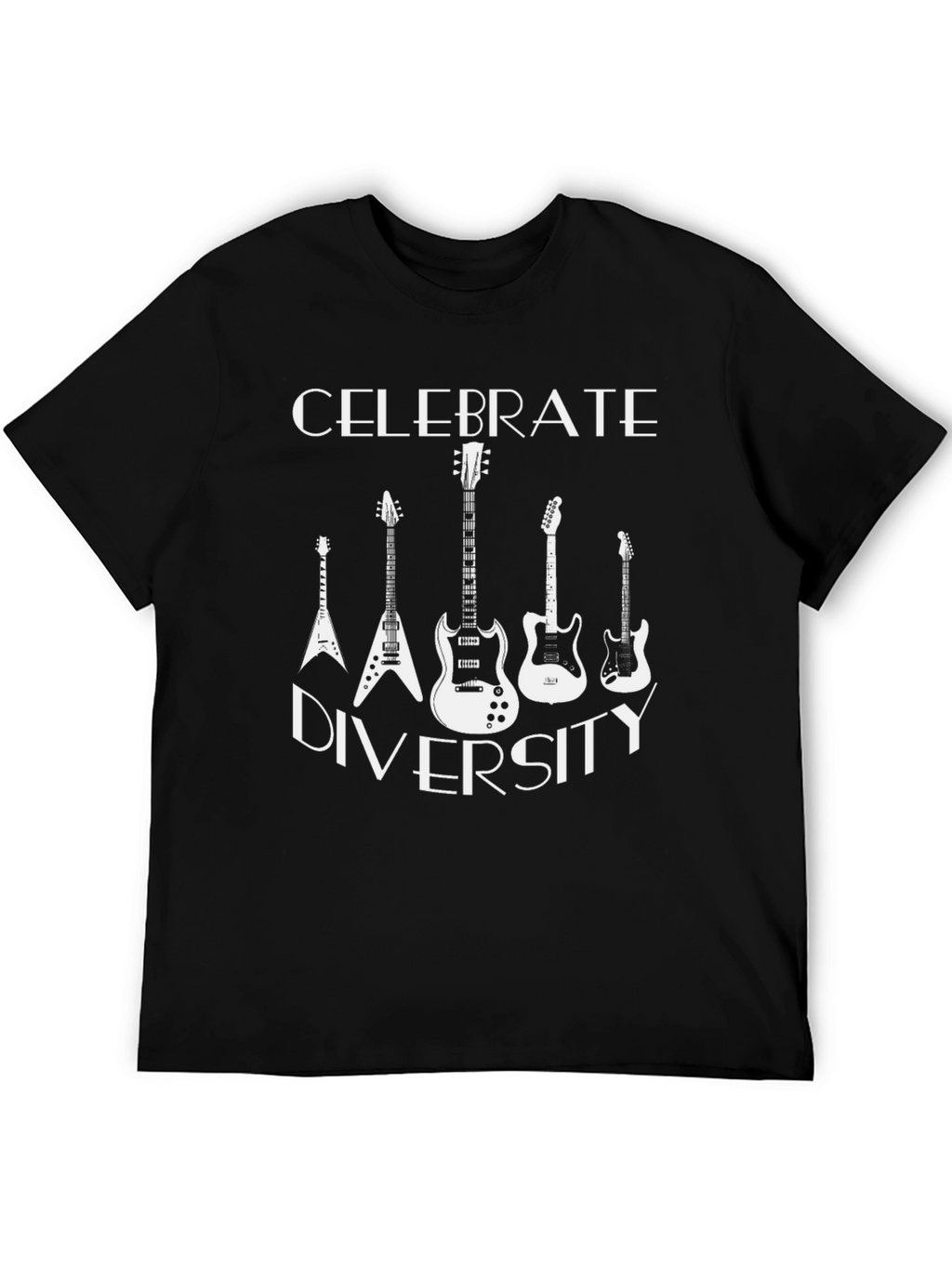 Celebrate Diversity Guitar Graphic Tee - Black