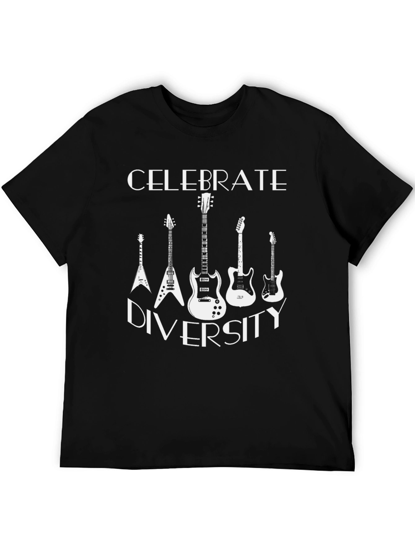 Celebrate Diversity Guitar Graphic Tee - Black