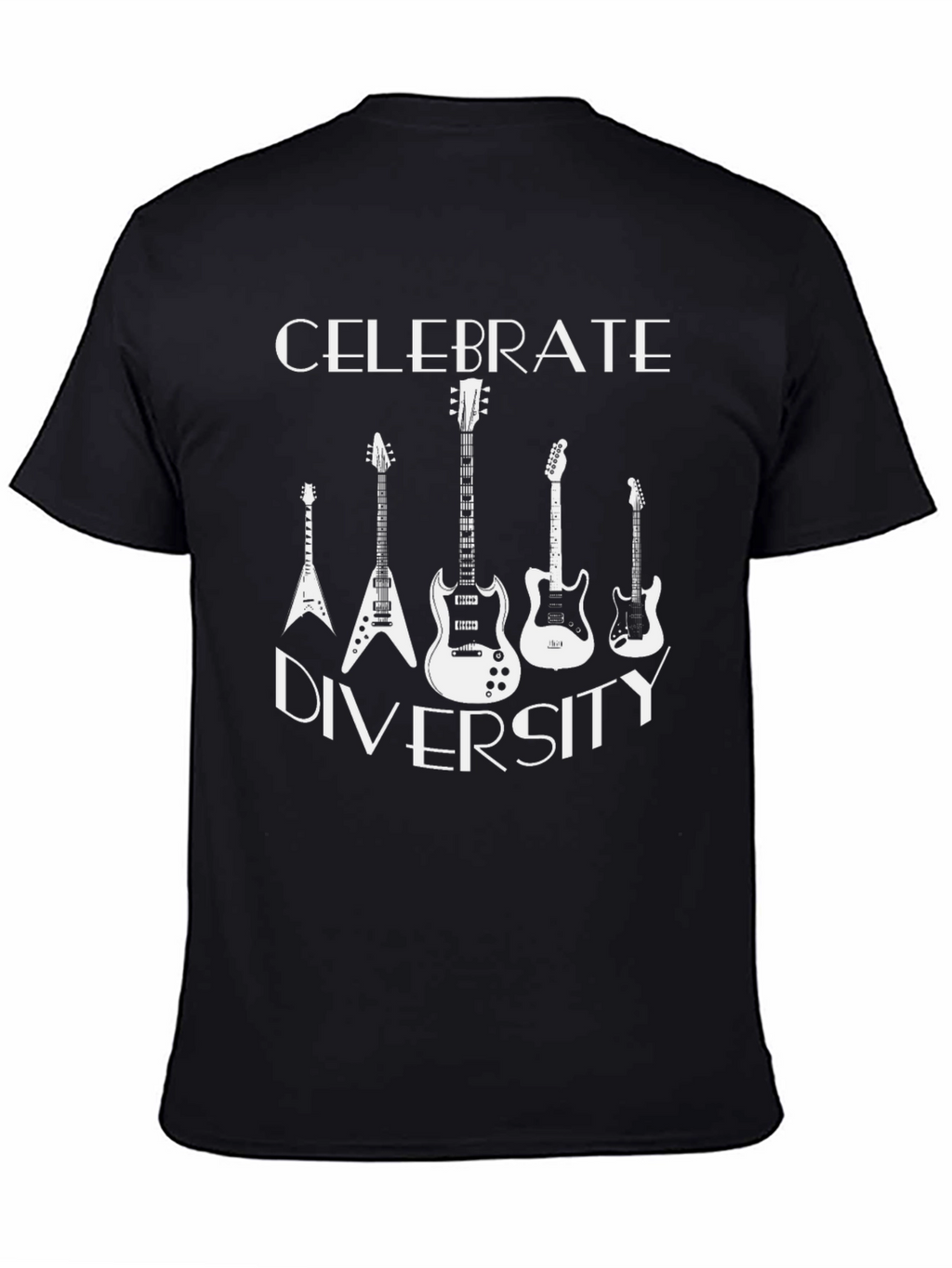 Celebrate Diversity Guitar Graphic Tee - Black