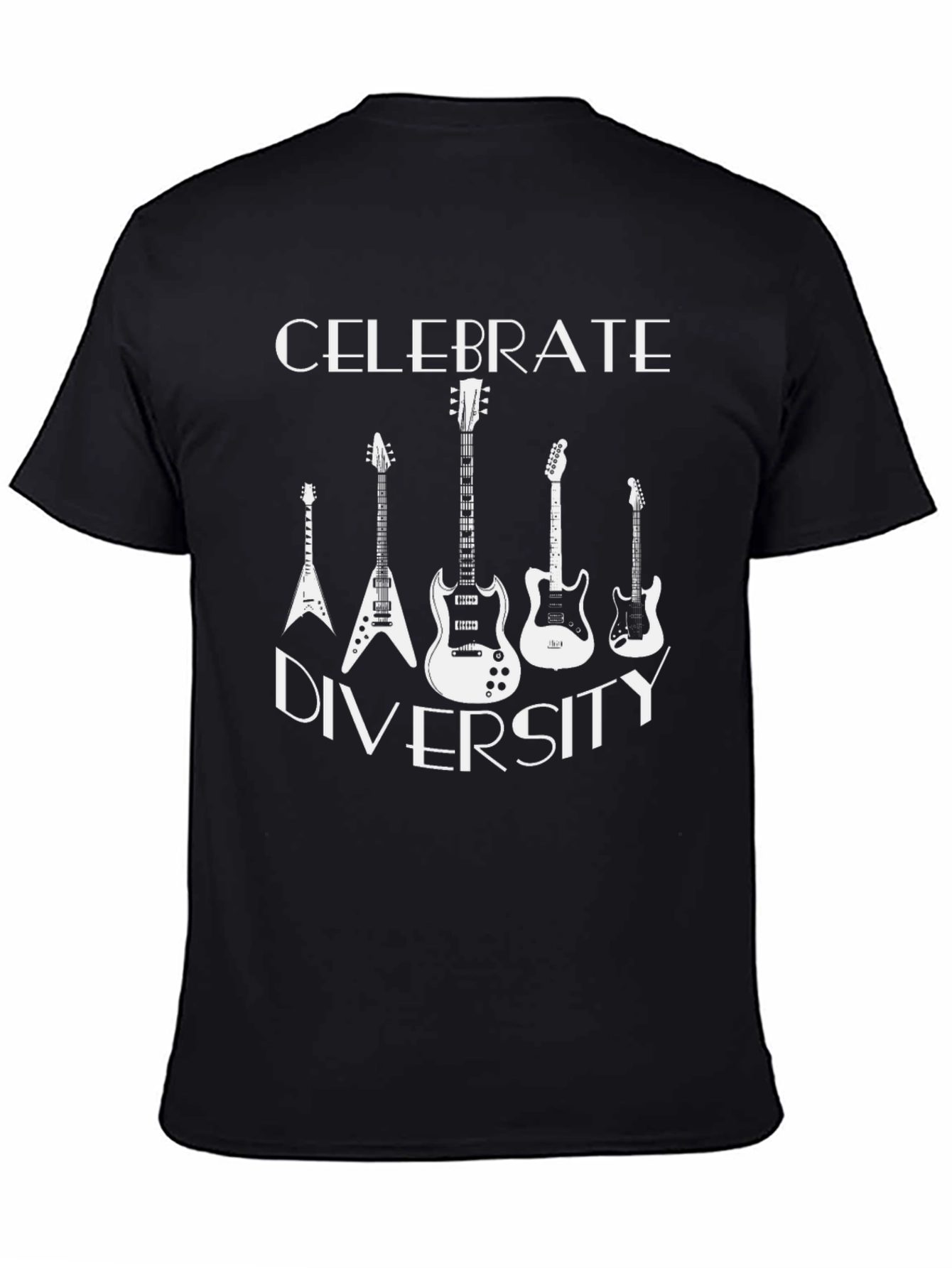 Celebrate Diversity Guitar Graphic Tee - Black