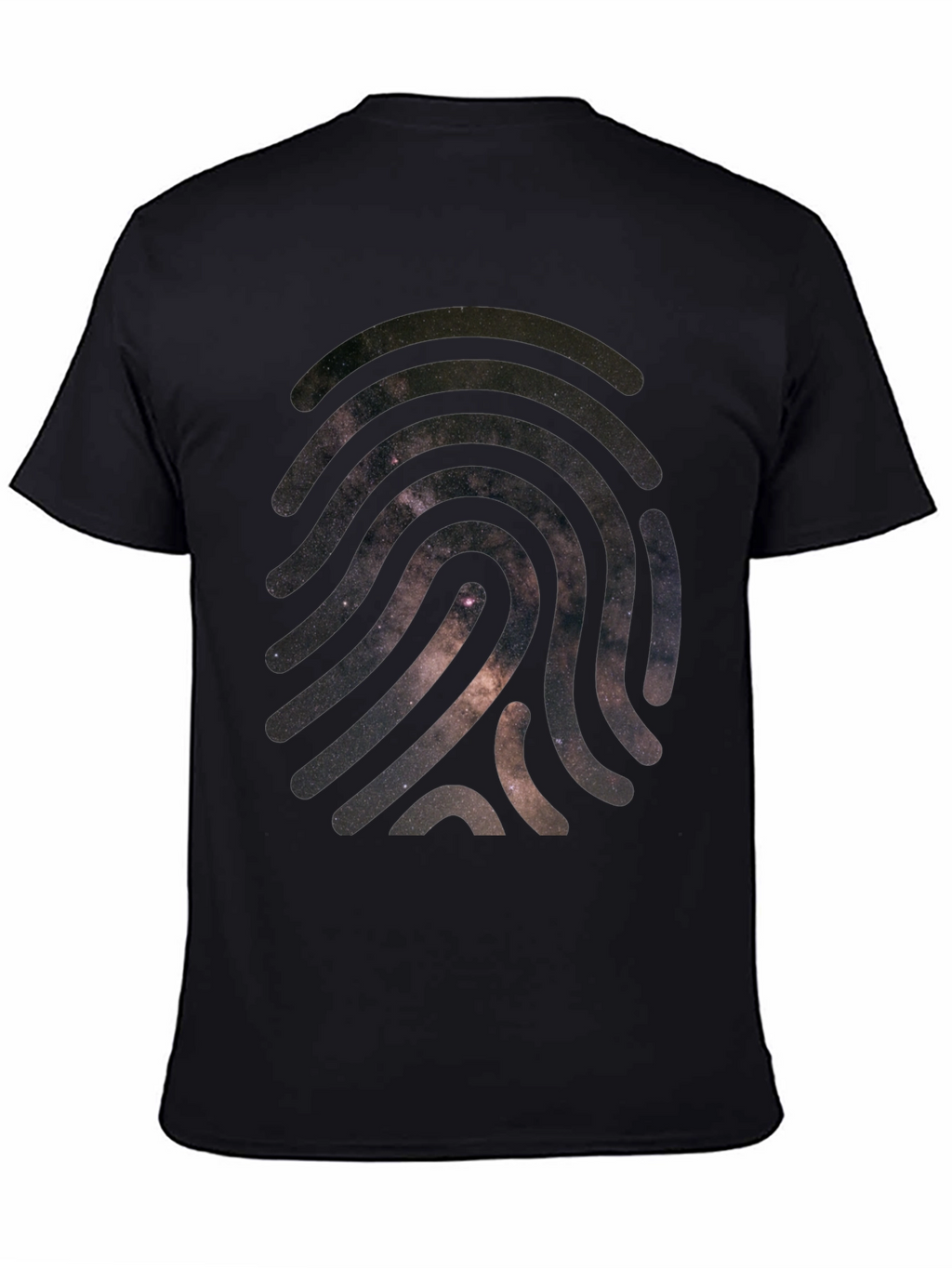 Cosmic Fingerprint Graphic Tee - Black Cotton Blend