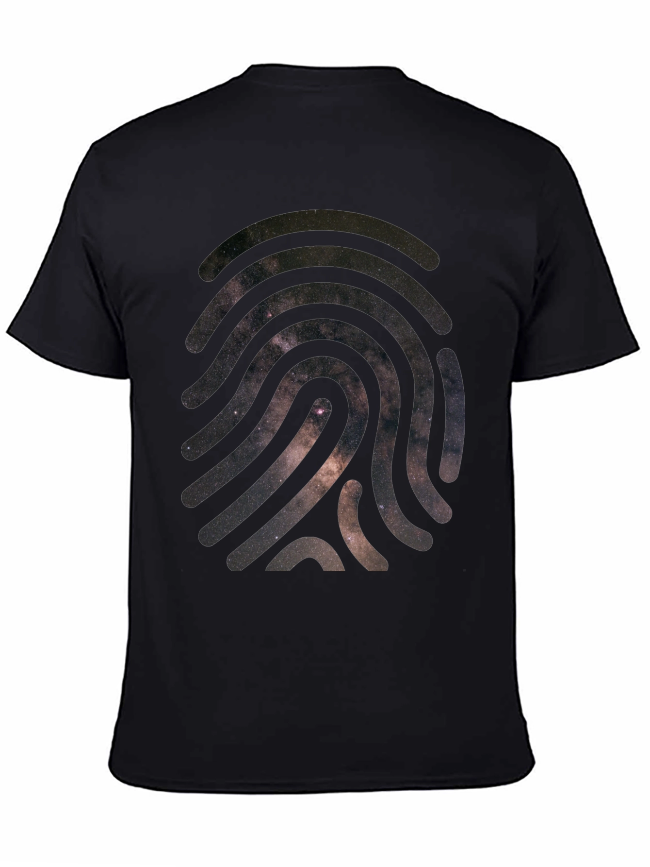 Cosmic Fingerprint Graphic Tee - Black Cotton Blend