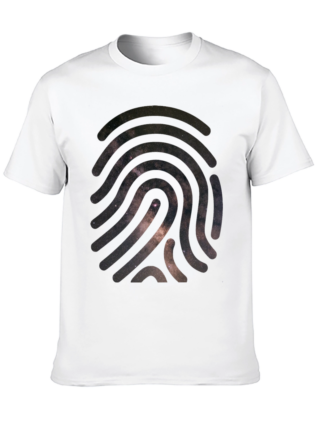 Cosmic Fingerprint Graphic Tee - Black Cotton Blend