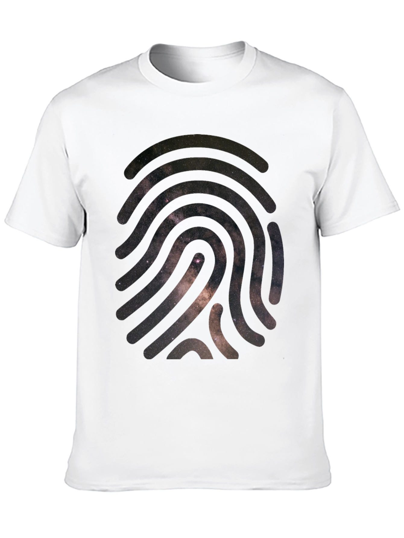 Cosmic Fingerprint Graphic Tee - Black Cotton Blend