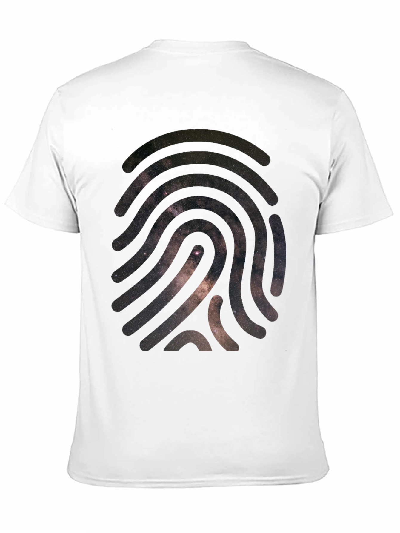 Cosmic Fingerprint Graphic Tee - Black Cotton Blend