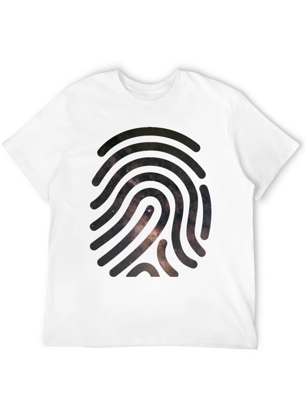 Cosmic Fingerprint Graphic Tee - Black Cotton Blend