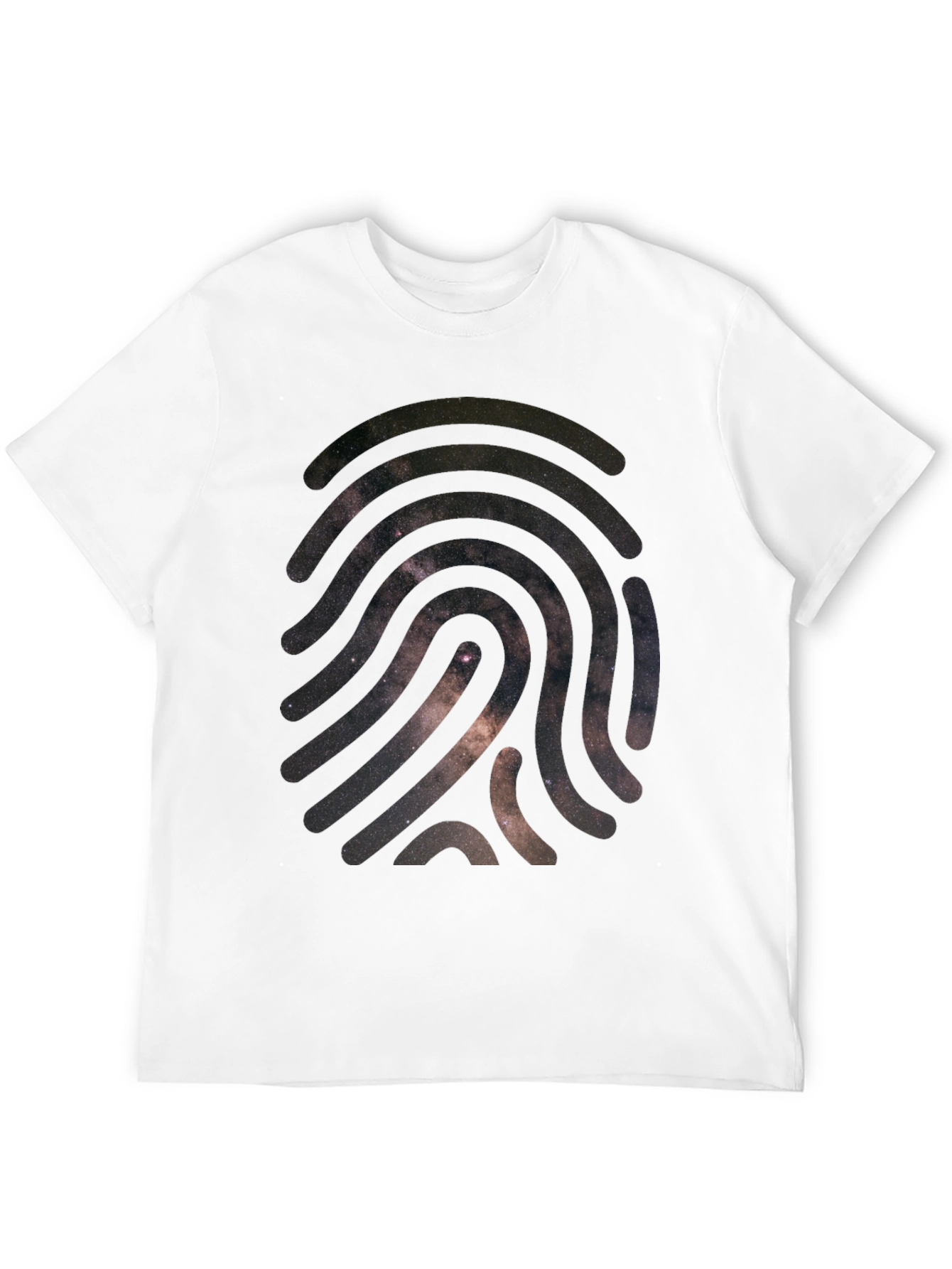 Cosmic Fingerprint Graphic Tee - Black Cotton Blend