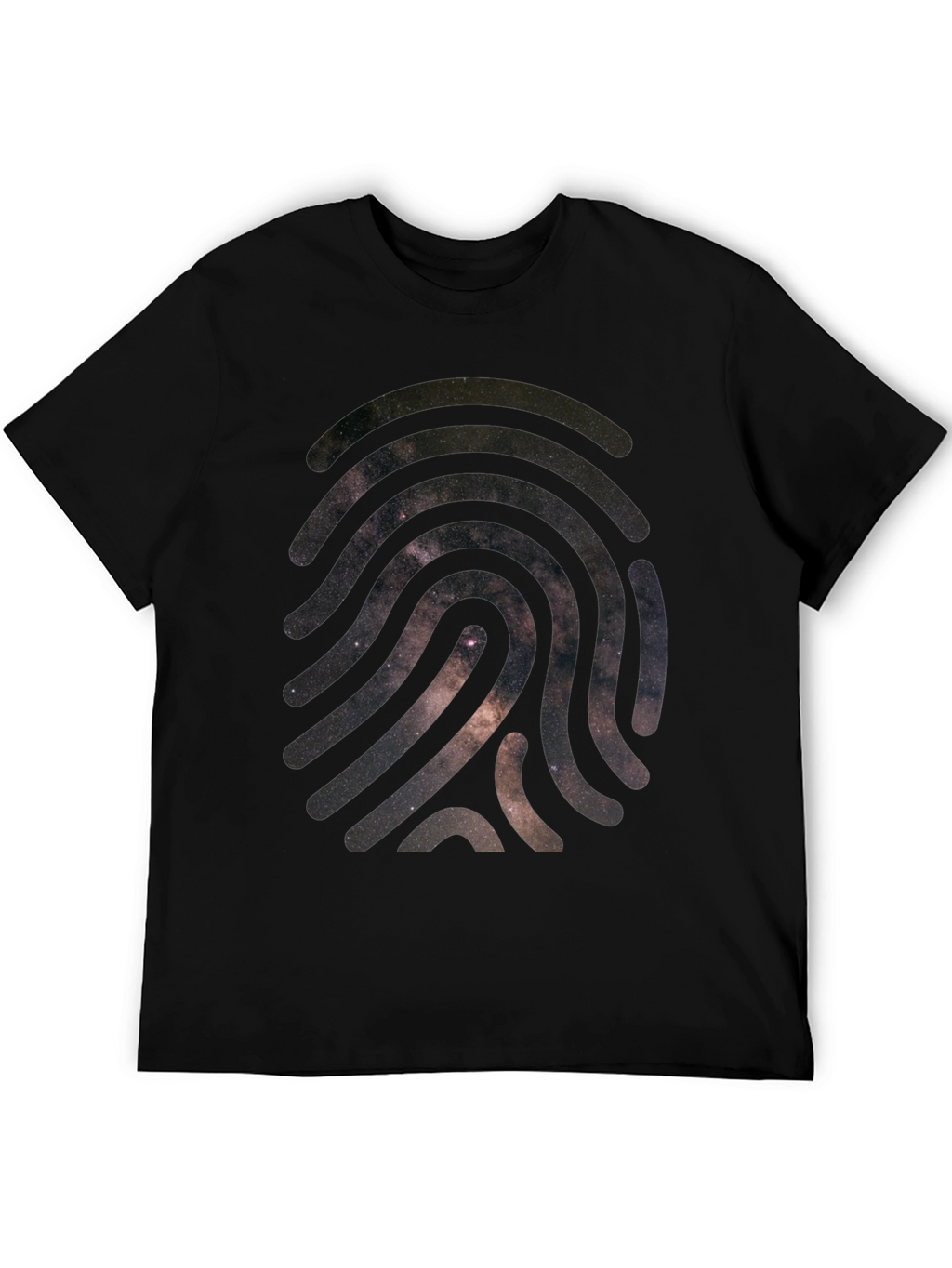 Cosmic Fingerprint Graphic Tee - Black Cotton Blend