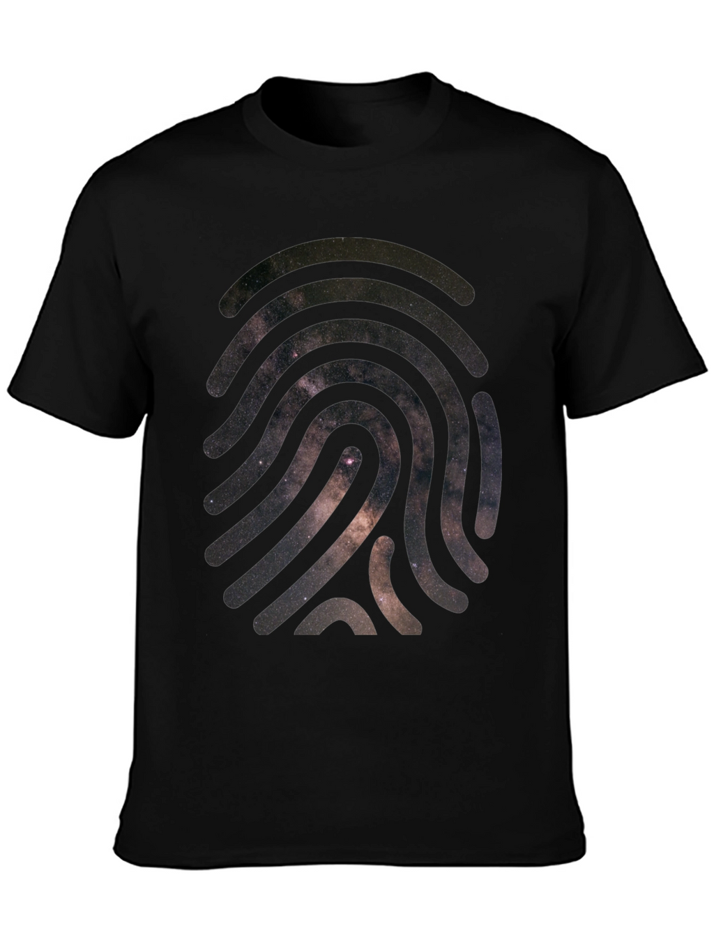 Cosmic Fingerprint Graphic Tee - Black Cotton Blend