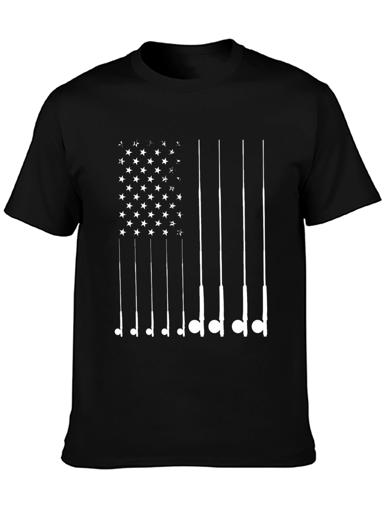 American Flag Fishing Rod T-Shirt