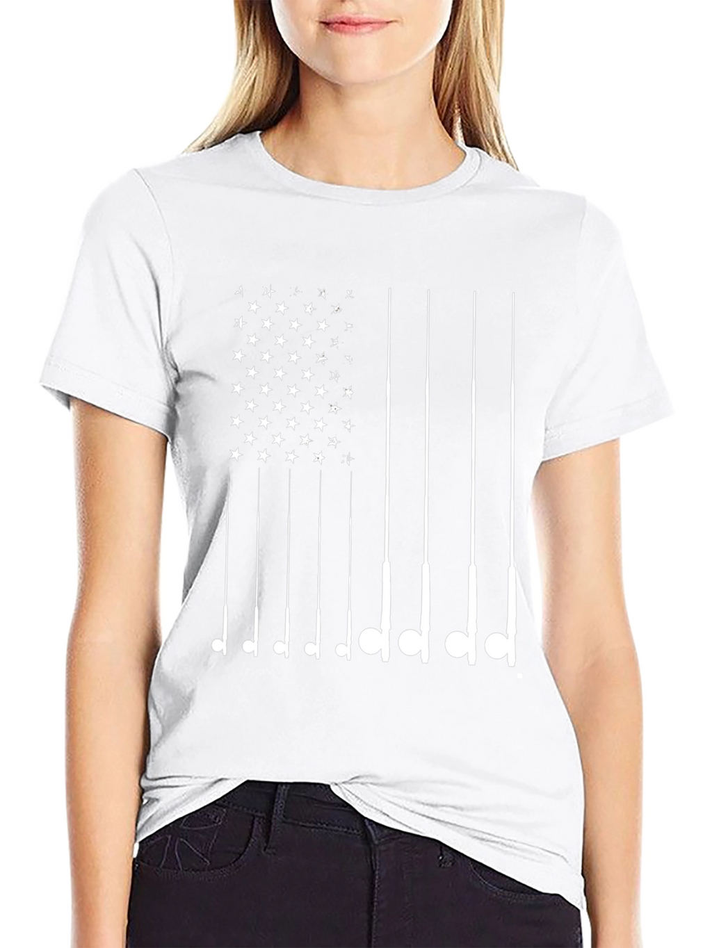 American Flag Fishing Rod T-Shirt