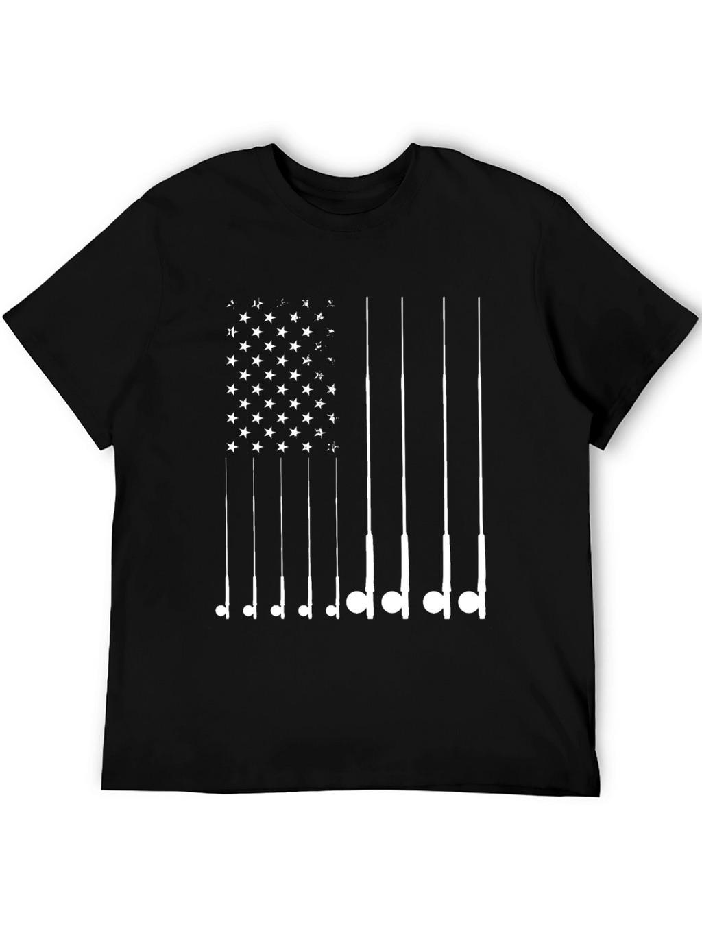 American Flag Fishing Rod T-Shirt
