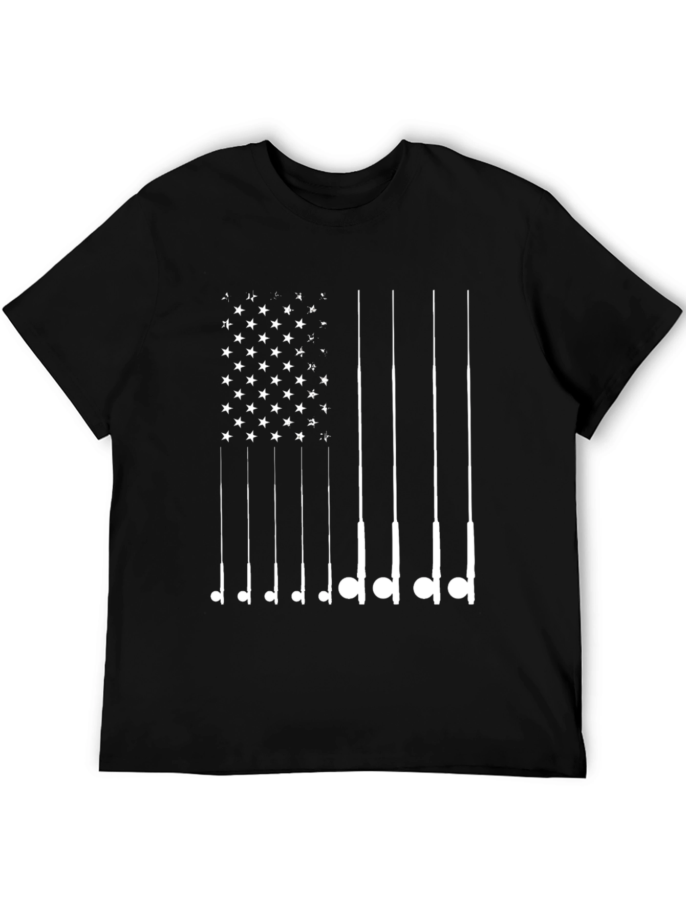 American Flag Fishing Rod T-Shirt