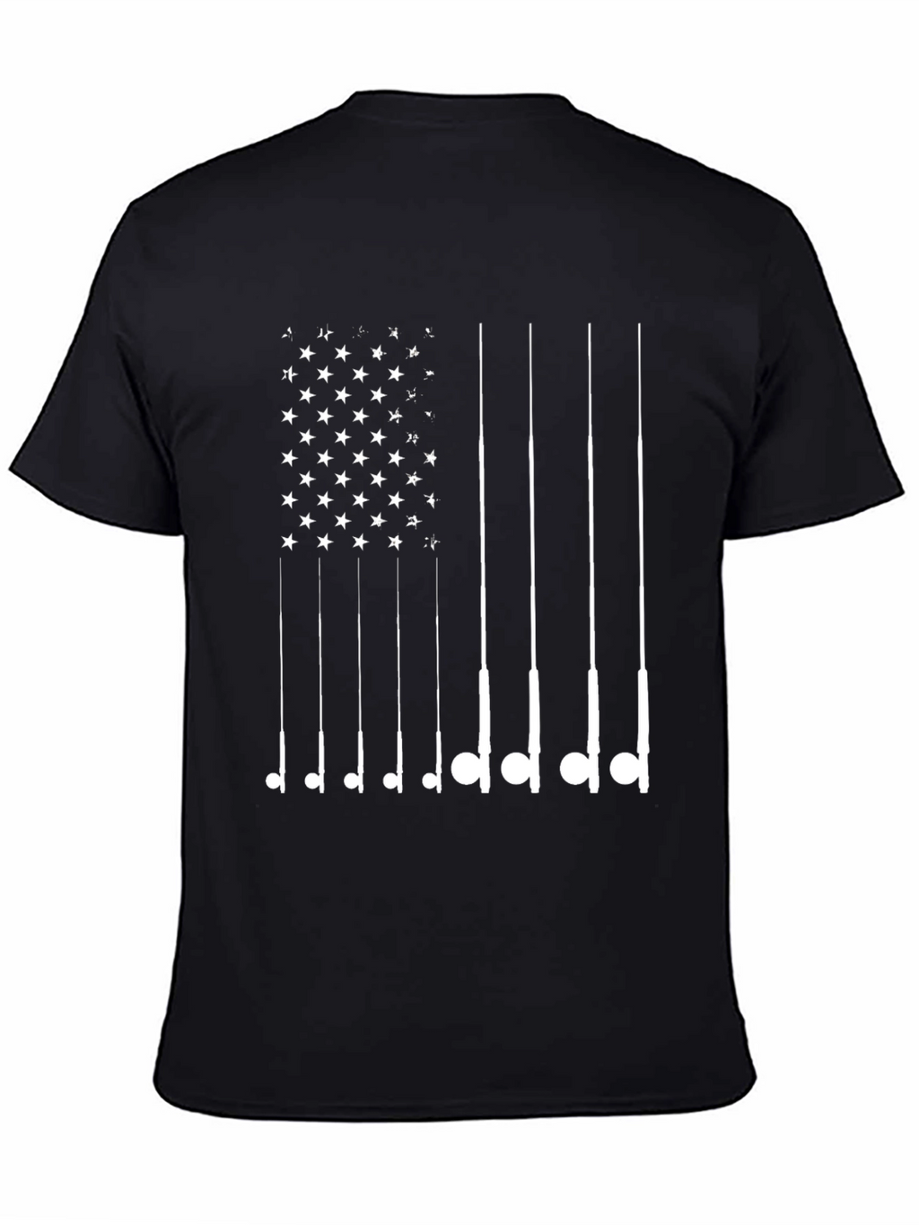 American Flag Fishing Rod T-Shirt