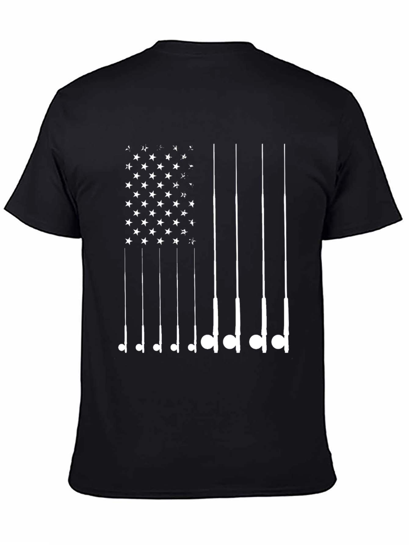 American Flag Fishing Rod T-Shirt