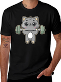 Cute Weightlifting Cat T-Shirt