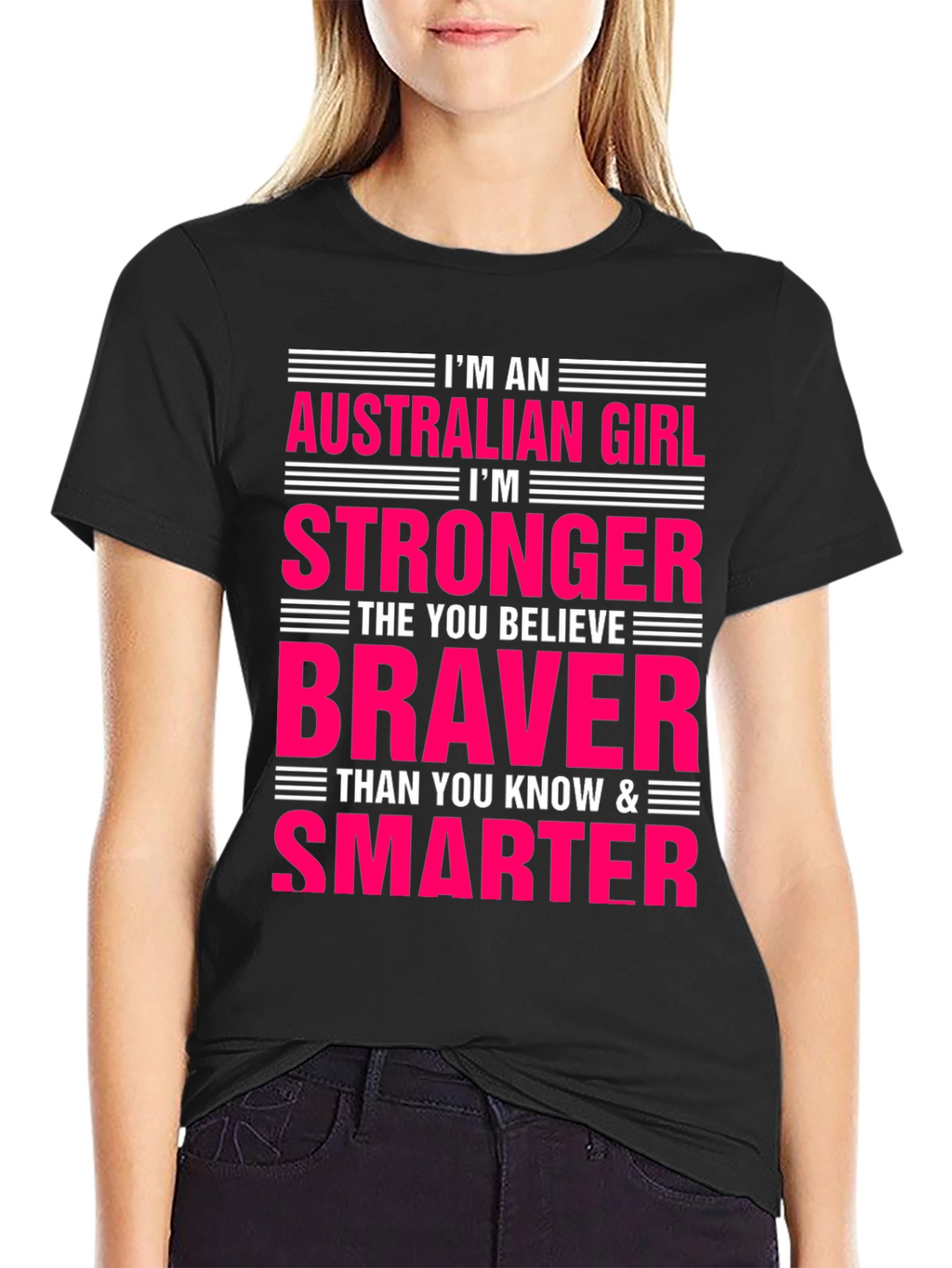 Australian Girl Stronger Braver Smarter Graphic Tee