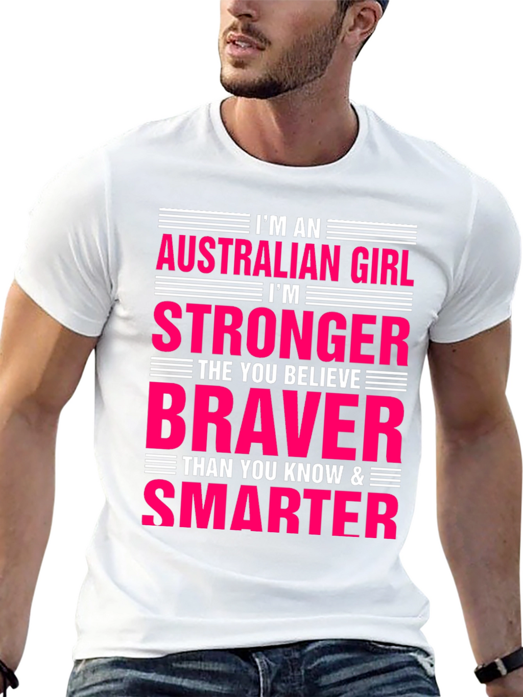 Australian Girl Stronger Braver Smarter Graphic Tee