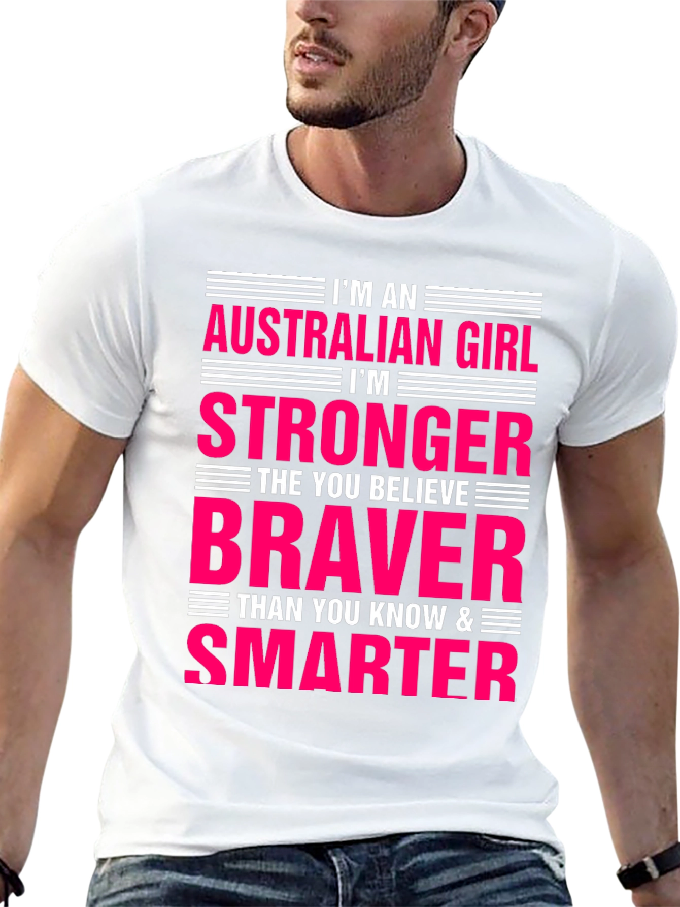 Australian Girl Stronger Braver Smarter Graphic Tee