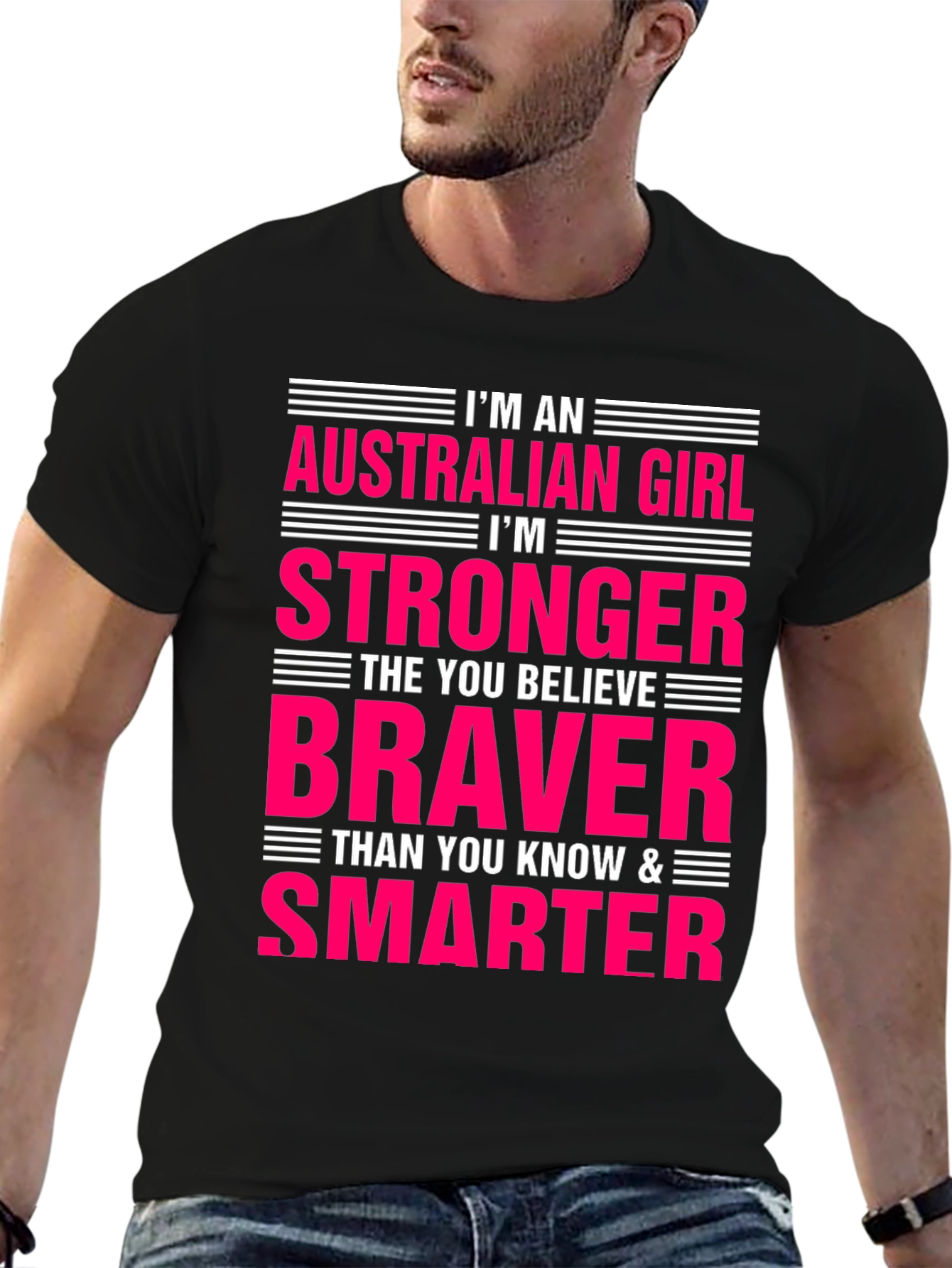 Australian Girl Stronger Braver Smarter Graphic Tee