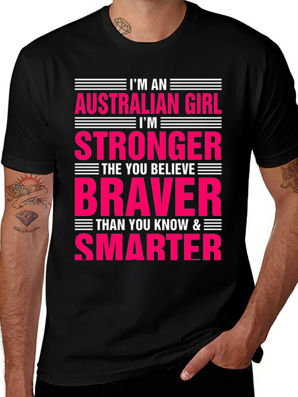 Australian Girl Stronger Braver Smarter Graphic Tee